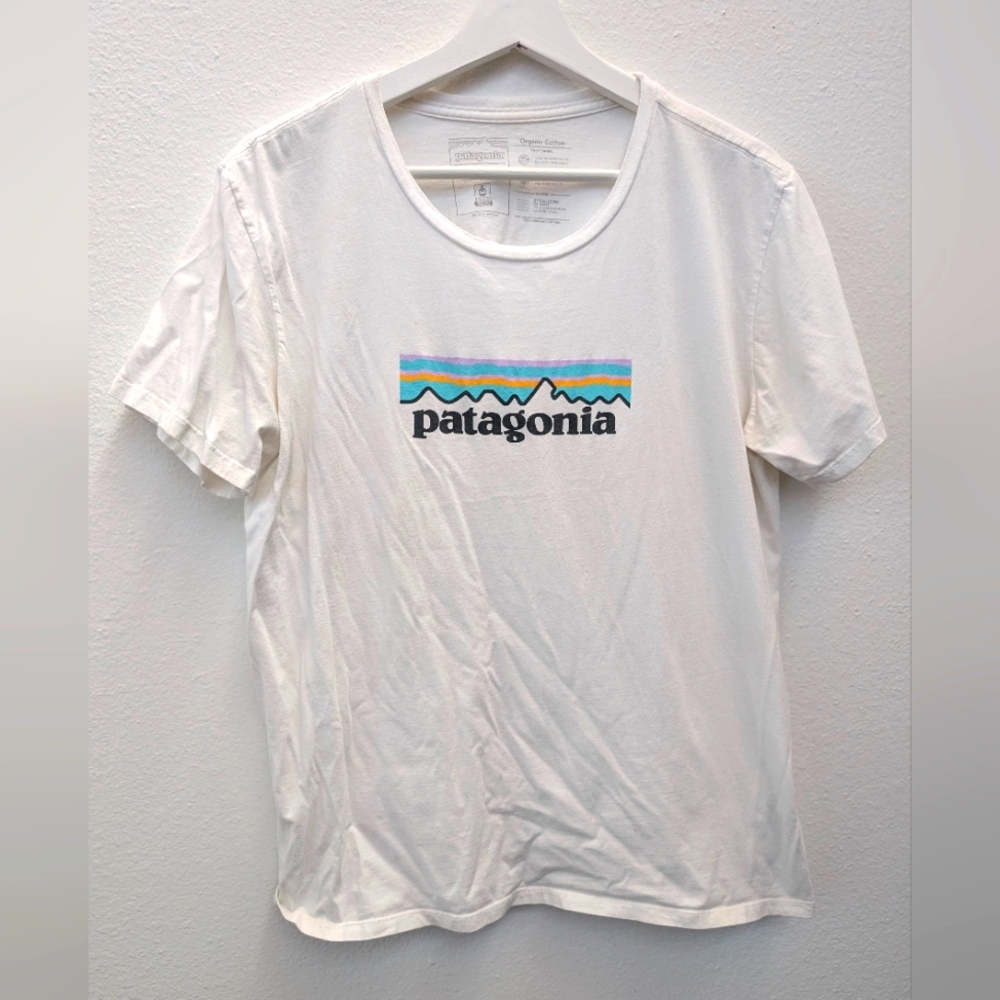 Patagonia Organic Cotton Short Sleeve Graphic Logo Tee Shirt Women’s XL
